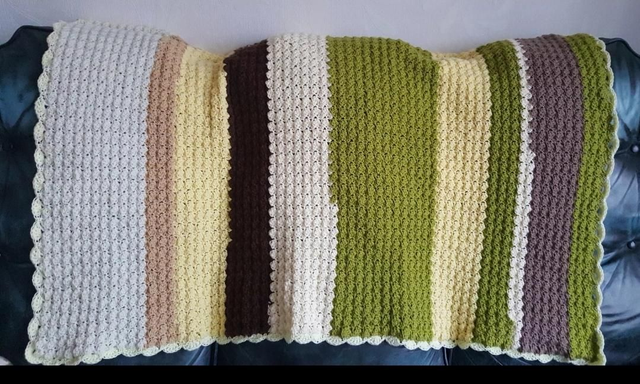 Unique handmade crochet cot blanket lap blanket throw