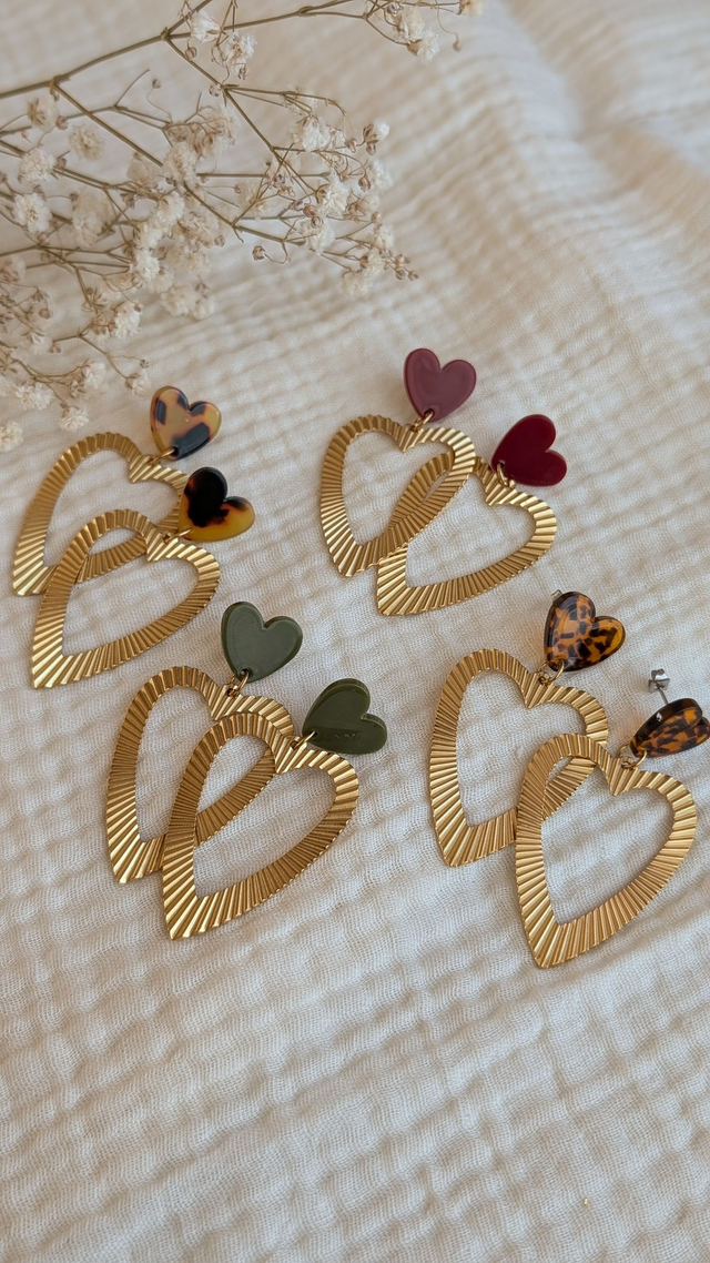 Boucles d'oreilles THELMA terrazzo façon léopard