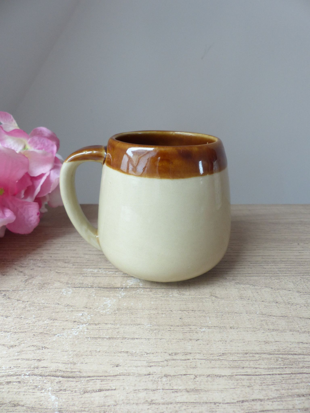 Mug Rustique en Grès Épi de Blé, Tasse Originale pour Café et Thé, Idée Cadeau Nature, Vintage Live Better Naturally, Bureau Déco Cuisine