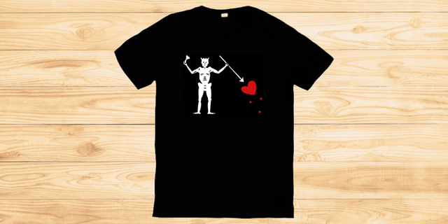 Blackbeard, Fruit of the Loom, Black T-Shirt