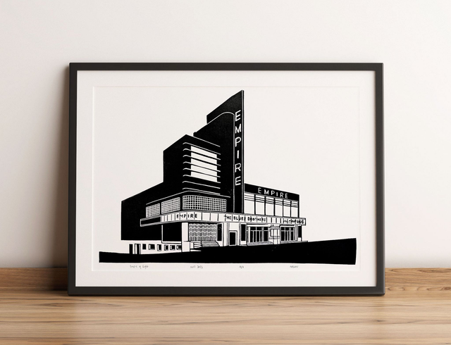 Empire of Light • Linogravure noire 21 x 30 cm