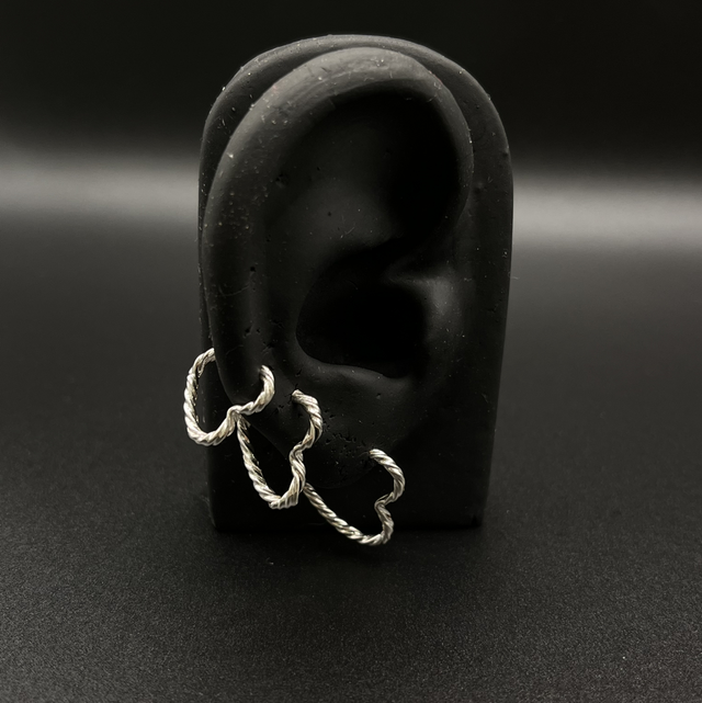 Trio argolas de corações 