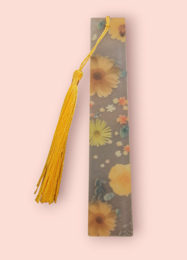 Yellow Tassel Flower Power Bookmark