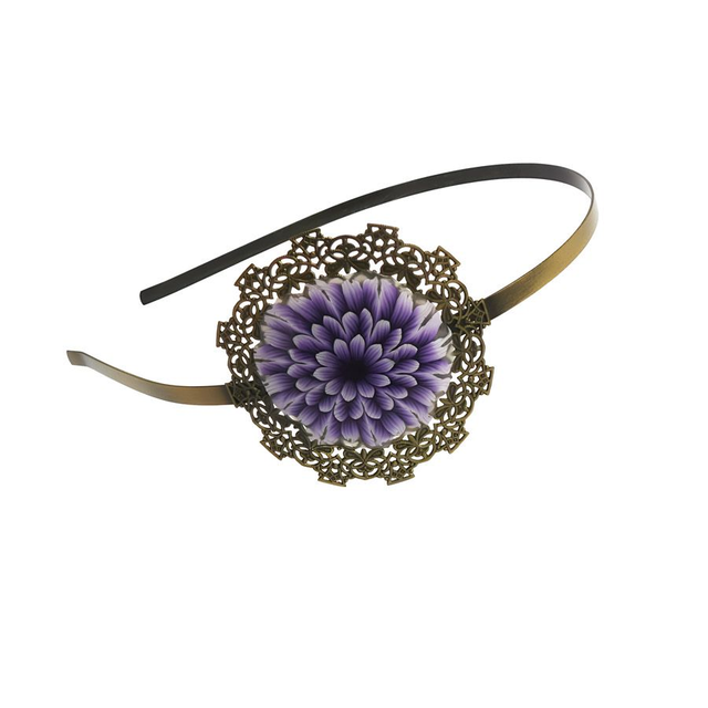 Serre-tête rétro dahlia mauve