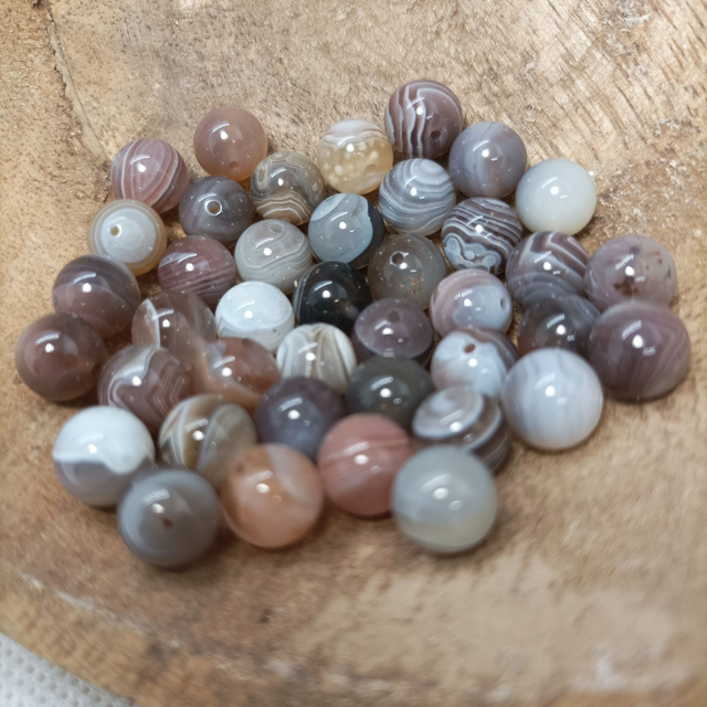 Agate de Botswana / Boule de 8 mm à l&#039;unité / Pierres Naturelles Rondes et Polies