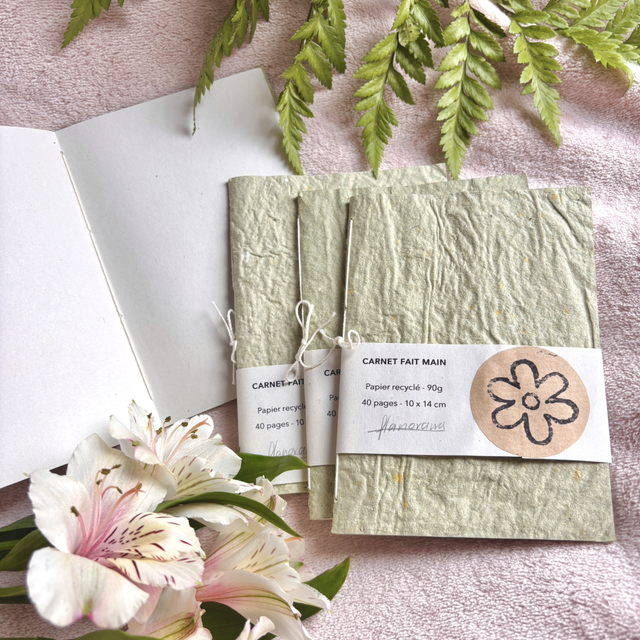 Carnets A6 fait-main ~ Papier Recyclé