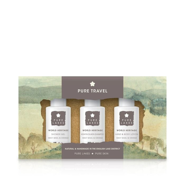 Pure Travel Gift Set. Shower Gel, Silken Shampoo, Hand & Body Lotion 3 x 100ml