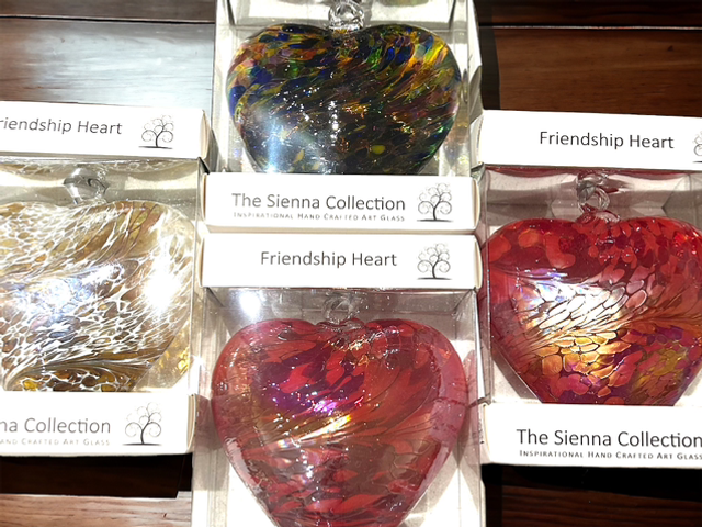 Sienna Glass Heart Medium 12cm