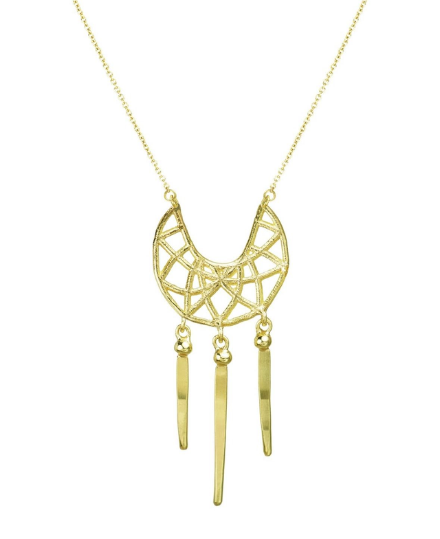 Dreamcatcher Moon Necklace 18ct Gold