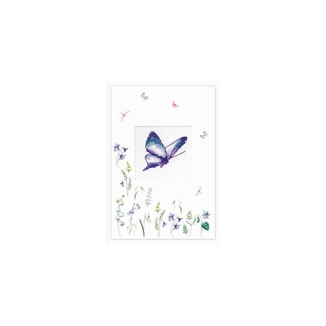 Borduurpakket Postcard Butterfly Purple (Vlinder)