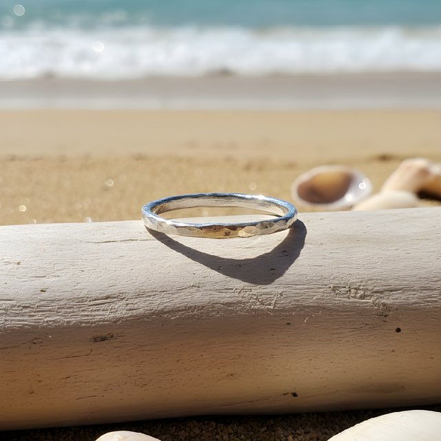 Hammered Sterling Silver Ring