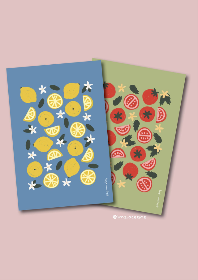 Carte A6 Duo citrons tomates 🌞