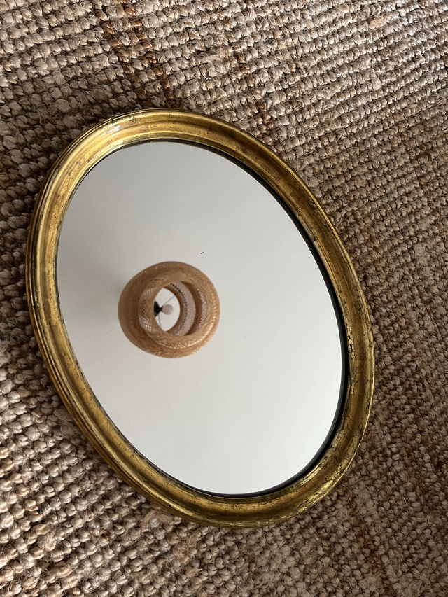 JACQUES - Le miroir ovale vintage en bois doré