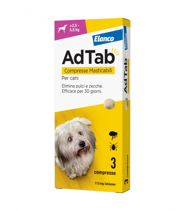 ADTAB COMPRESSE MASTICABILI CANI 2,5-5,5 KG