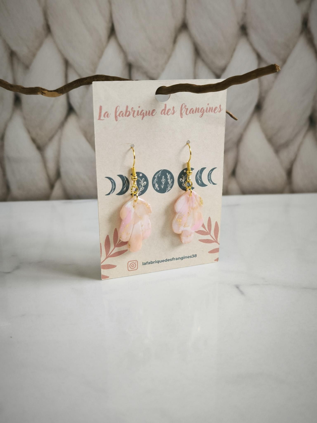 Boucles éclat de Rose feuille