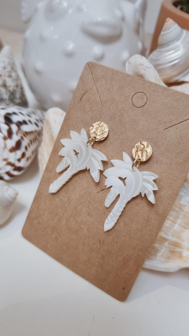 Boucles d'oreilles palmier nacre