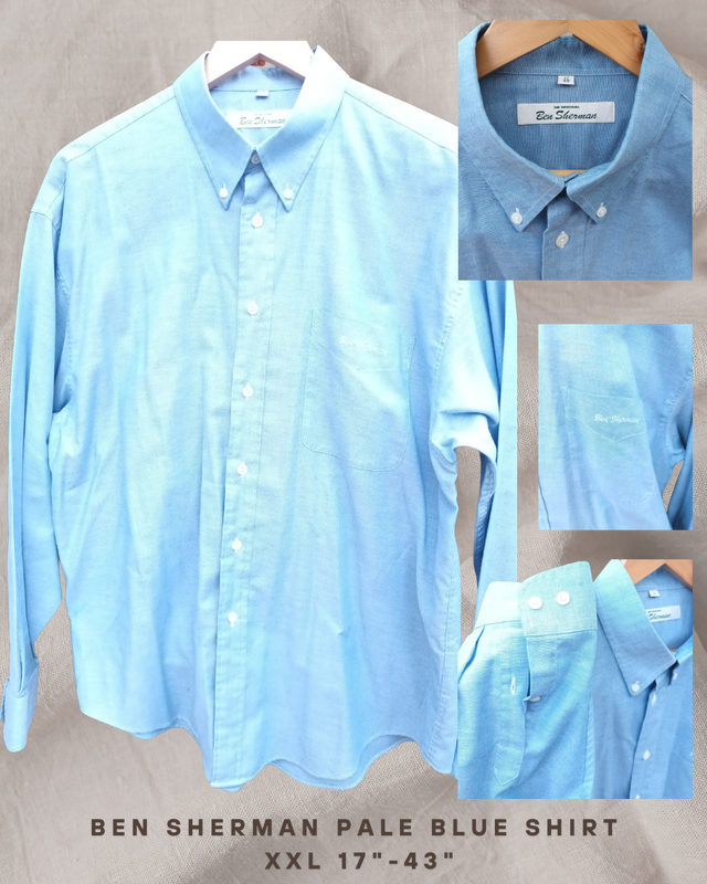 Ben Sherman - Pale Blue Oxford Casual Shirt - XXL