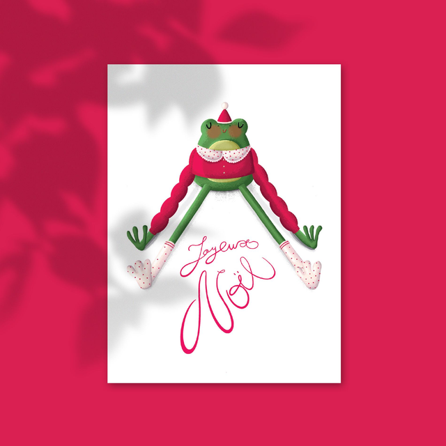 Noël - Grenouille Joyeux Noël - 10 x 15 cm