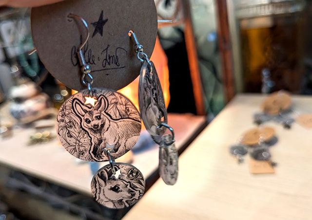 Wallaby et bébé, boucles d'oreilles