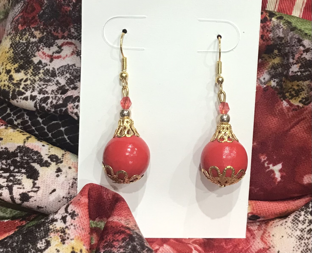 Red Dangling Earrings-RDE23