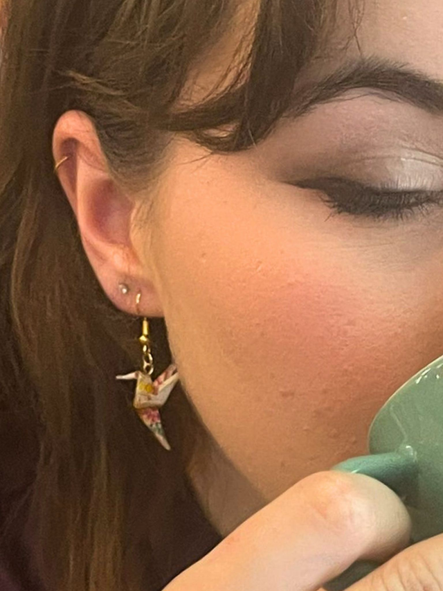 Boucles d'oreilles courtes "Colibri"