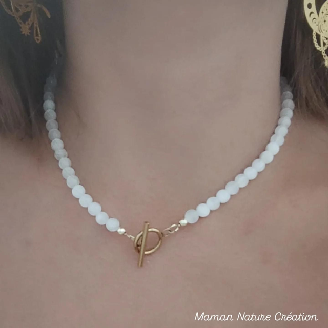 Collier Éclat en Sélénite 