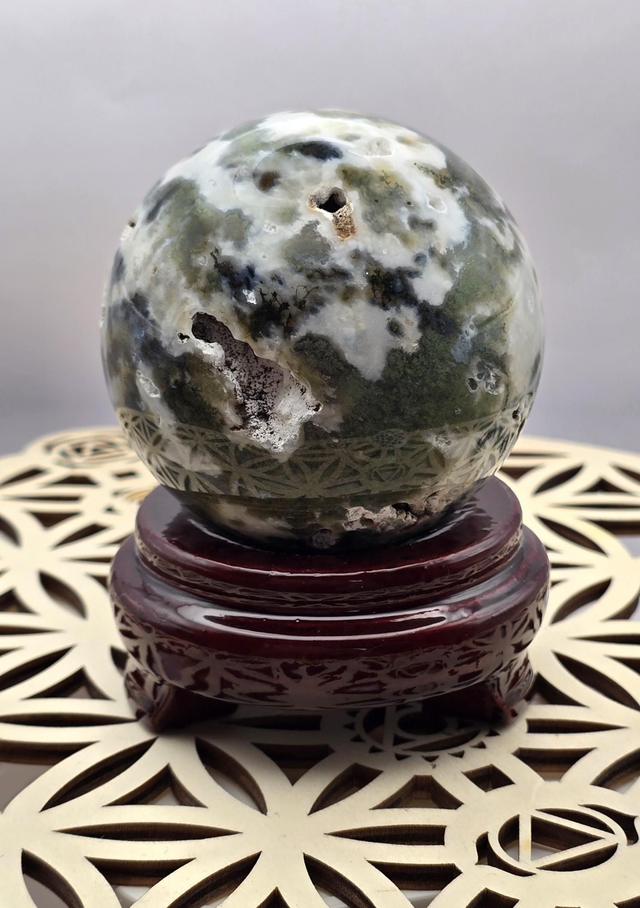 Agate mousse forme sphère