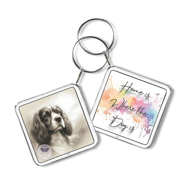 Artistic dog print Square Keyring (D80)