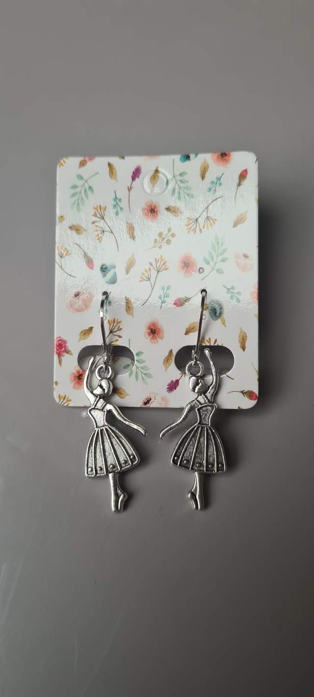 Earrings ballerina dancer earrings silver leverbacks