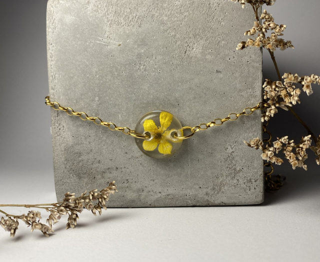 Bracelet maille ovale Bouton d’or 