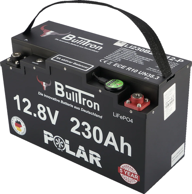 230Ah BullTron Polar LiFePO4 12.8V Akku mit Smart BMS, Bluetooth App und Heizung - 0% MwSt.
