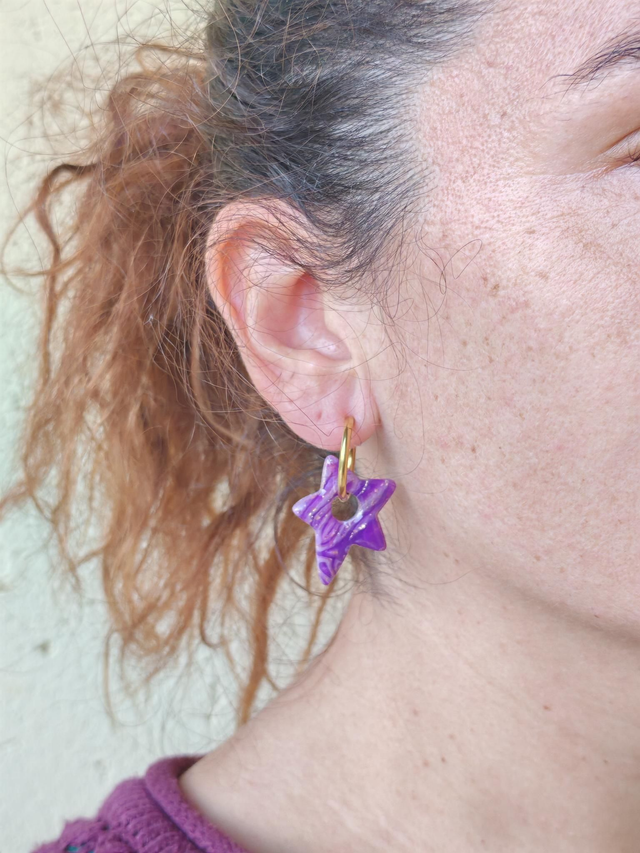 Choupettes Star réversibles, violette effet pierre