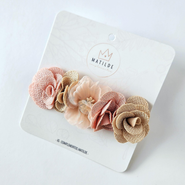 Cintillo Bebe Flor Central Tul