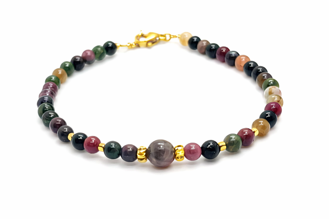 Bracelet Tourmaline multicolore 3 mm 