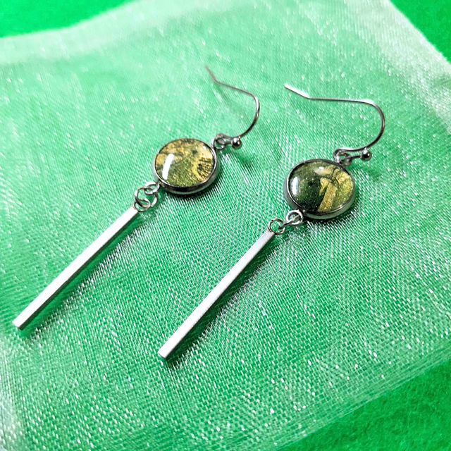 MALACHITE - Boucles d'oreilles - Métal argenté