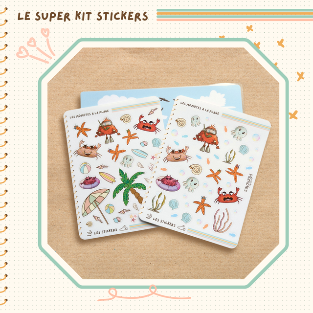 Planches de stickers et le support