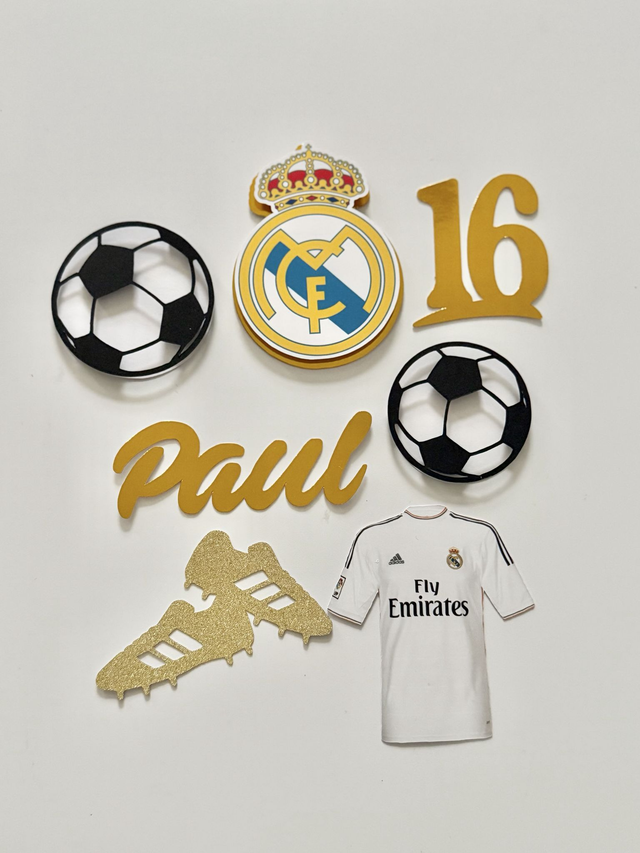Personalised Real Madrid football Cake topper