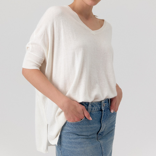 Pull Artlove Manches Courtes, crème 