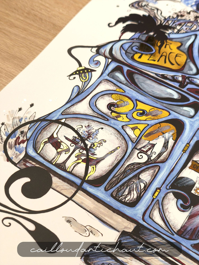 Devanture salon de thé - PRINT DORÉ 30x40