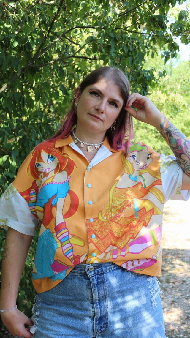 ✨ Chemise unisexe Winx Club – Taille 40 oversize ✨