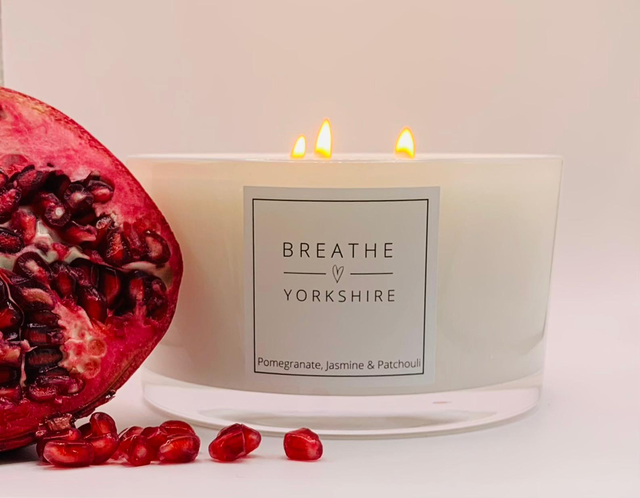 Pomegranate & Vanilla 3 Wick Scented Candle 