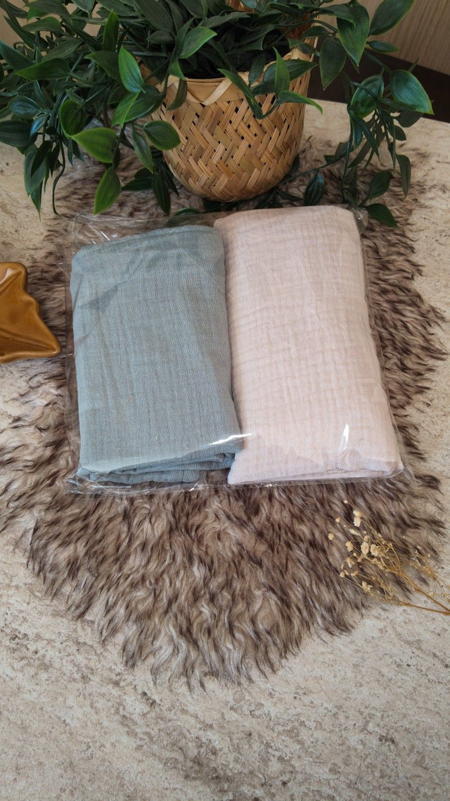 Le Duo Nuage – Lot de 2 langes 60 × 60 cm