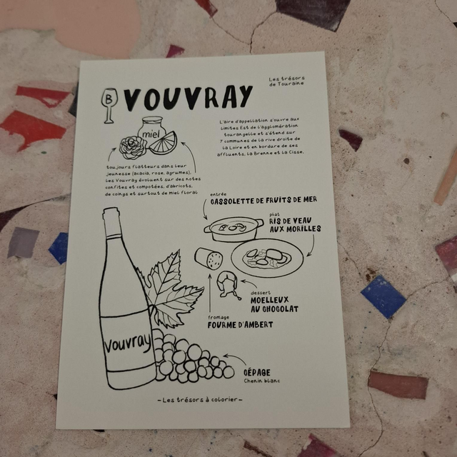 Lale-17 coloriage carte A6 Vouvray 