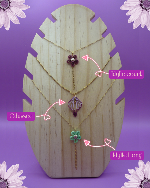Sautoir long - Odyssée Lilas et prune