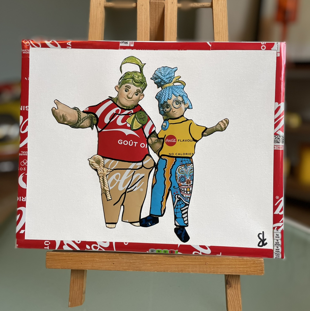 Tableau réalisé avec des canettes recyclées 