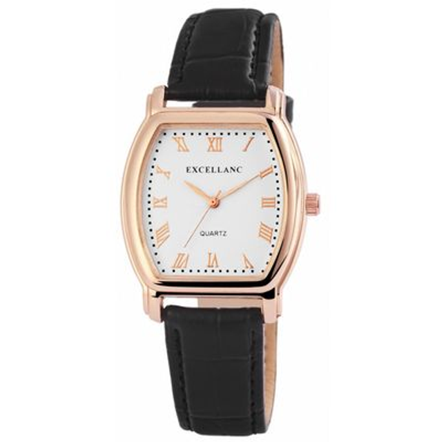 montre marque excellanc rectangle femme bracelet cuir noir