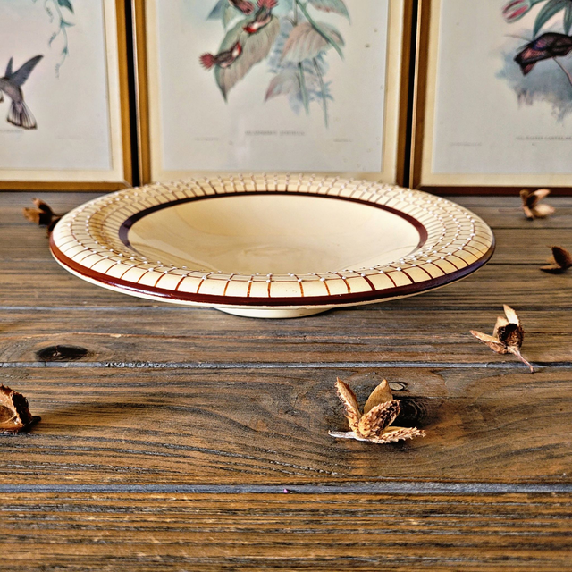 X Petit compotier &quot;bas&quot; Longchamp modèle Colmar peint à la main 