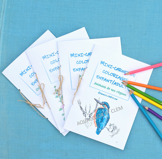 Mini carnet de coloriage A5, divers motifs, pour enfants et adultes