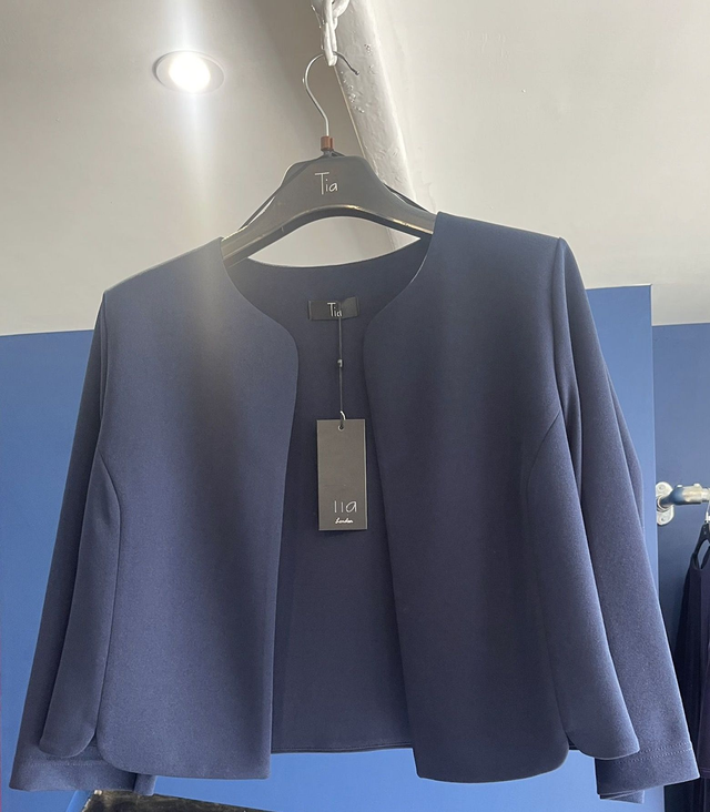 Tia Contemporary Style Jacket (Navy)