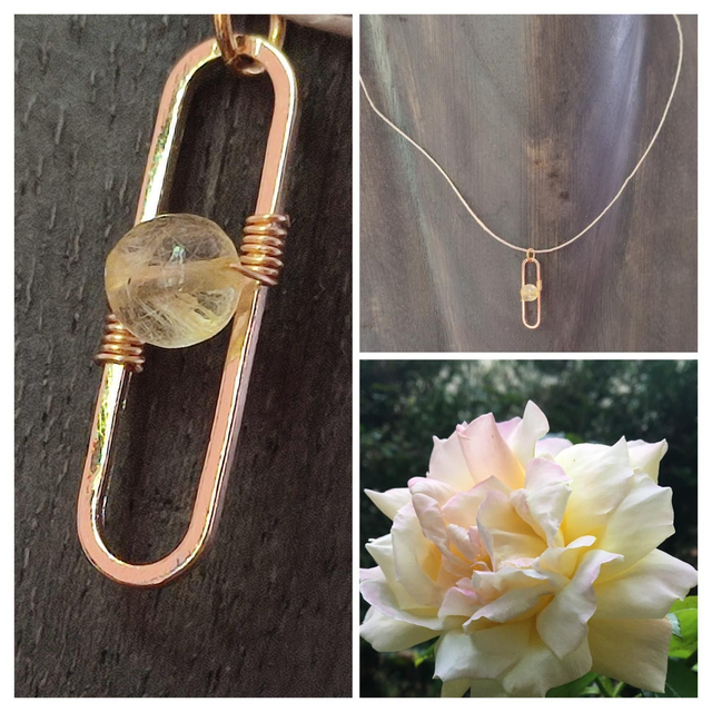 Collier citrine jaune pierres naturelles monté sur fil de lin réglable avec chaîne d&#039;extension en acier inoxydable doré, pièce unique 